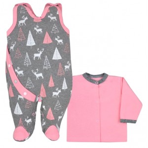 2-dielná dojčenská súprava Koala Srnček, sivo-ružová